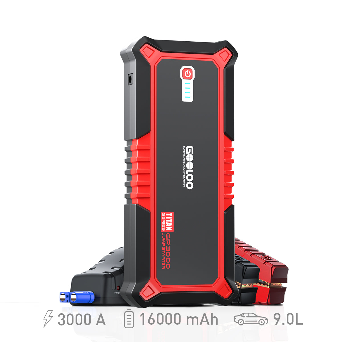 GOOLOO GP3000 Starthilfe Powerbank, für PKW, 3000A Tragbares Starthilfe für  bis zu 9,0L-Gas und 7,0L Diesel, 12V SuperSafe Lithium Batterie Booster  Auto Starthilfe mit USB-Schnellladung, Rot : : Auto & Motorrad