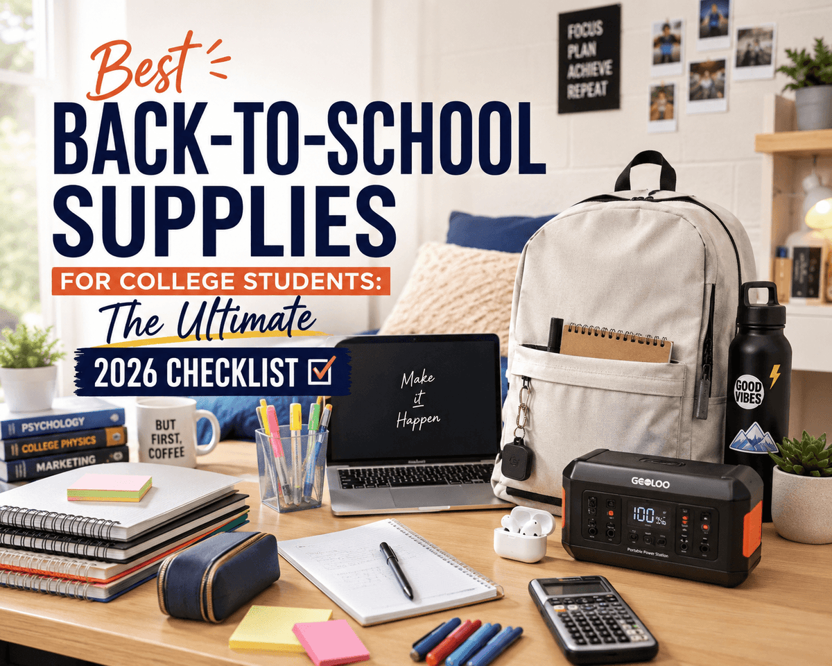 This is a cover image about the essential items that college students need when attending school.