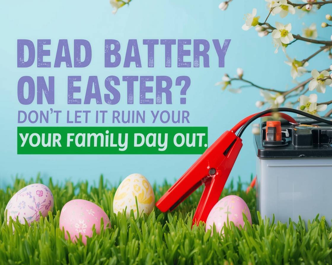 This is a cover image about jumping a dead battery in Easter road trip.