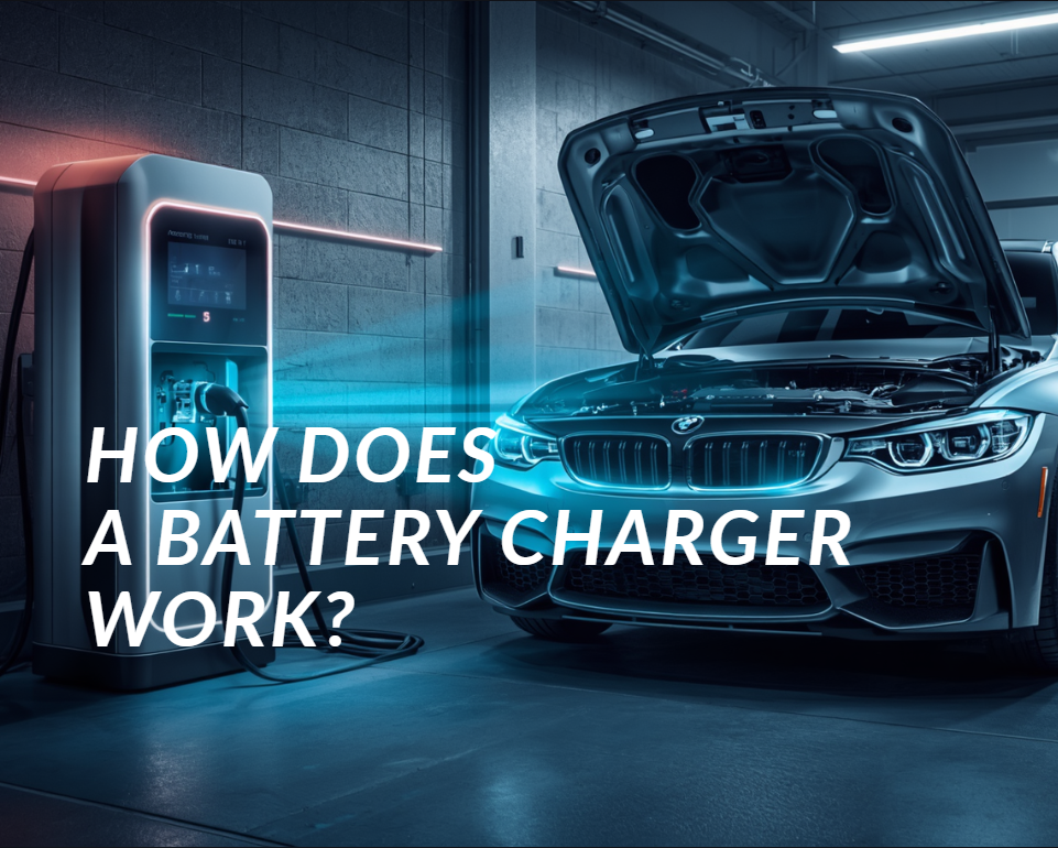 This is a cover image about how does a battery charger work.