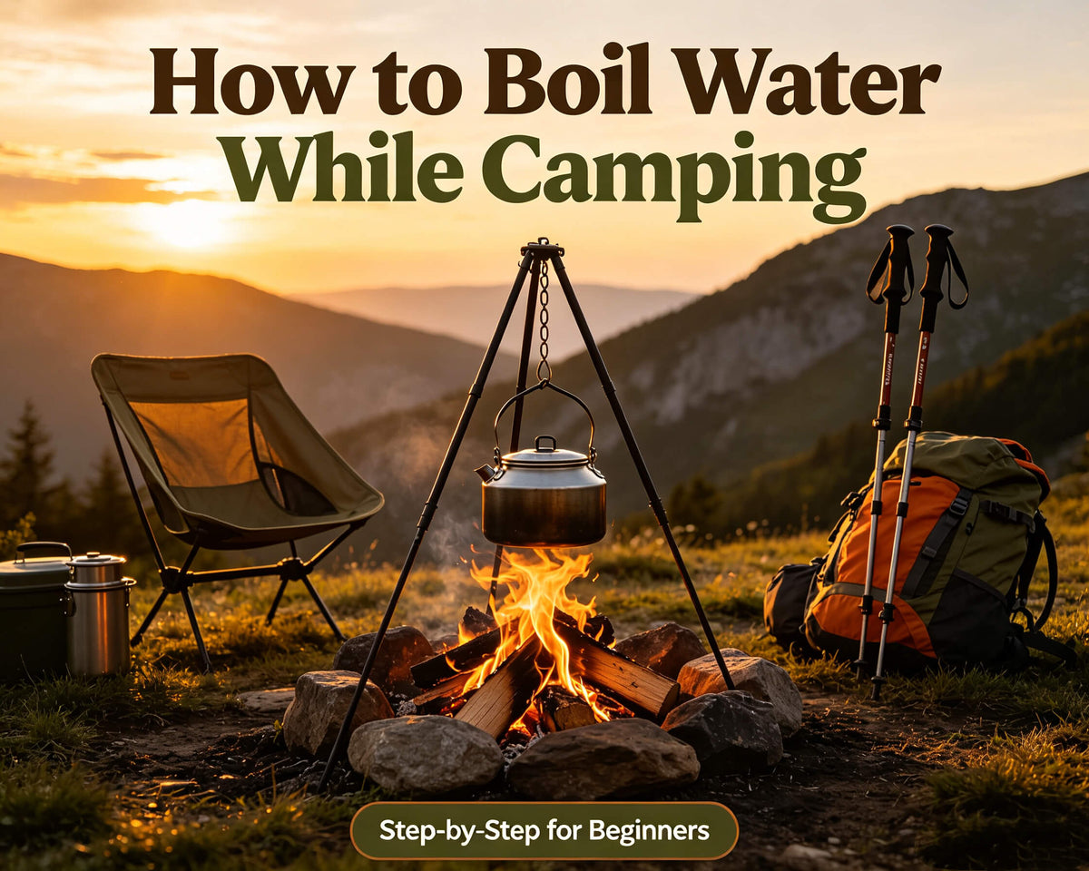 This is a cover image about how to boil water while camping.