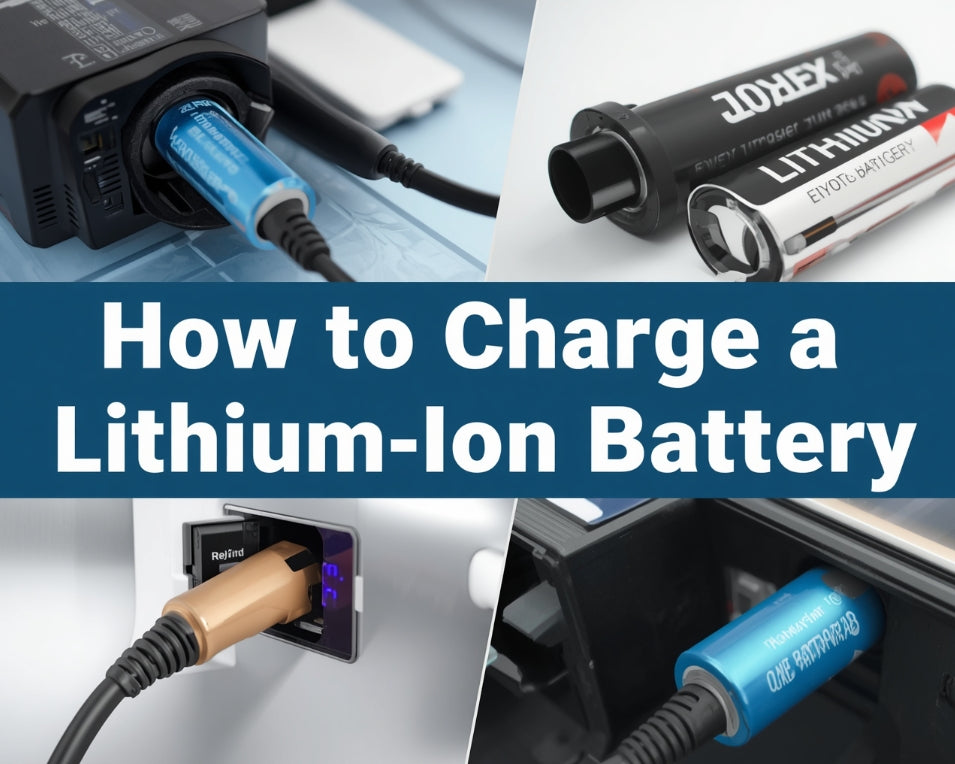 This is a cover image about charging a lithium ion battery safely.