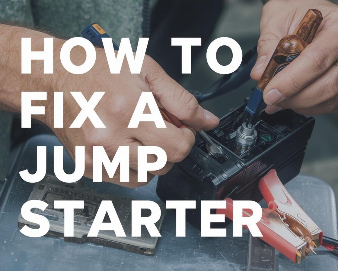 This is a cover image about fixing a jump starter.