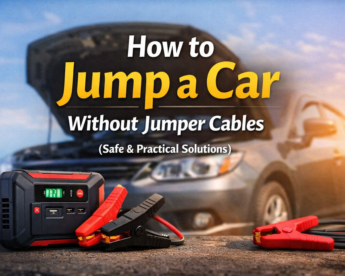 This is a cover image about jumping a car without jumper cables..