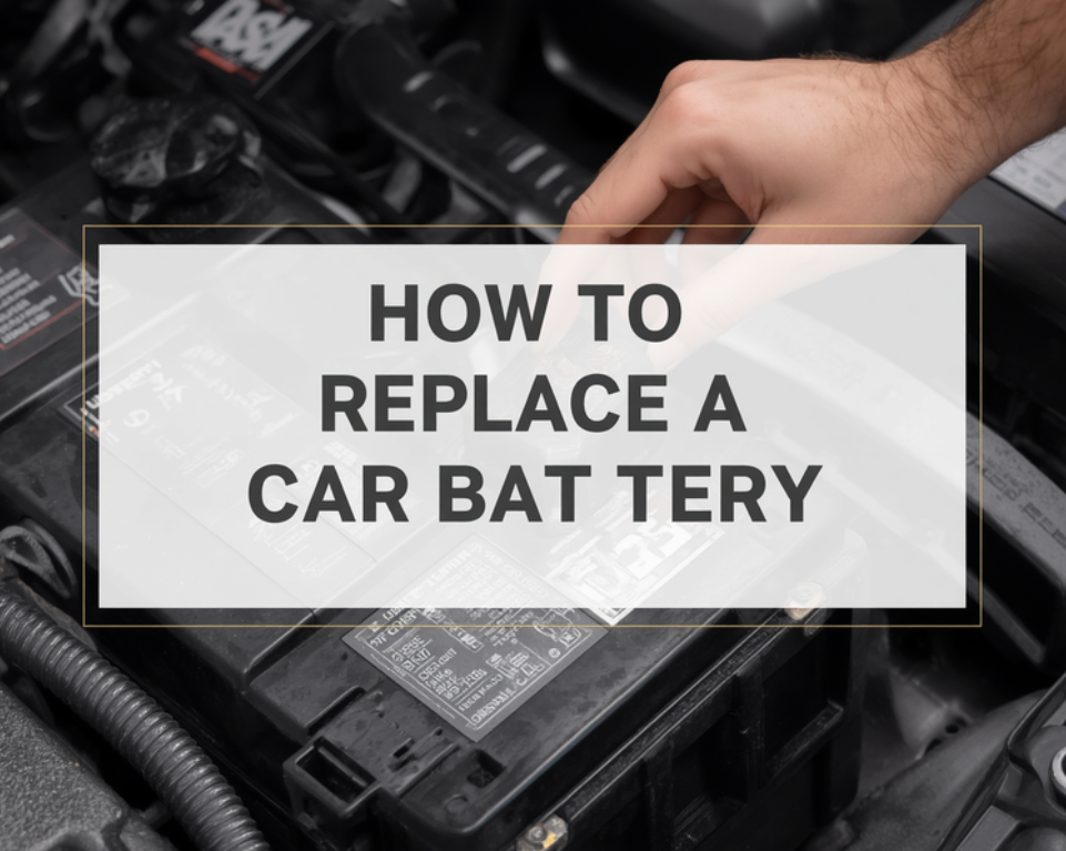This is a cover image about replacing a car battery.