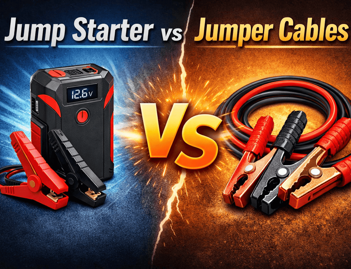 This is a cover image about jump starter vs jumper cables.