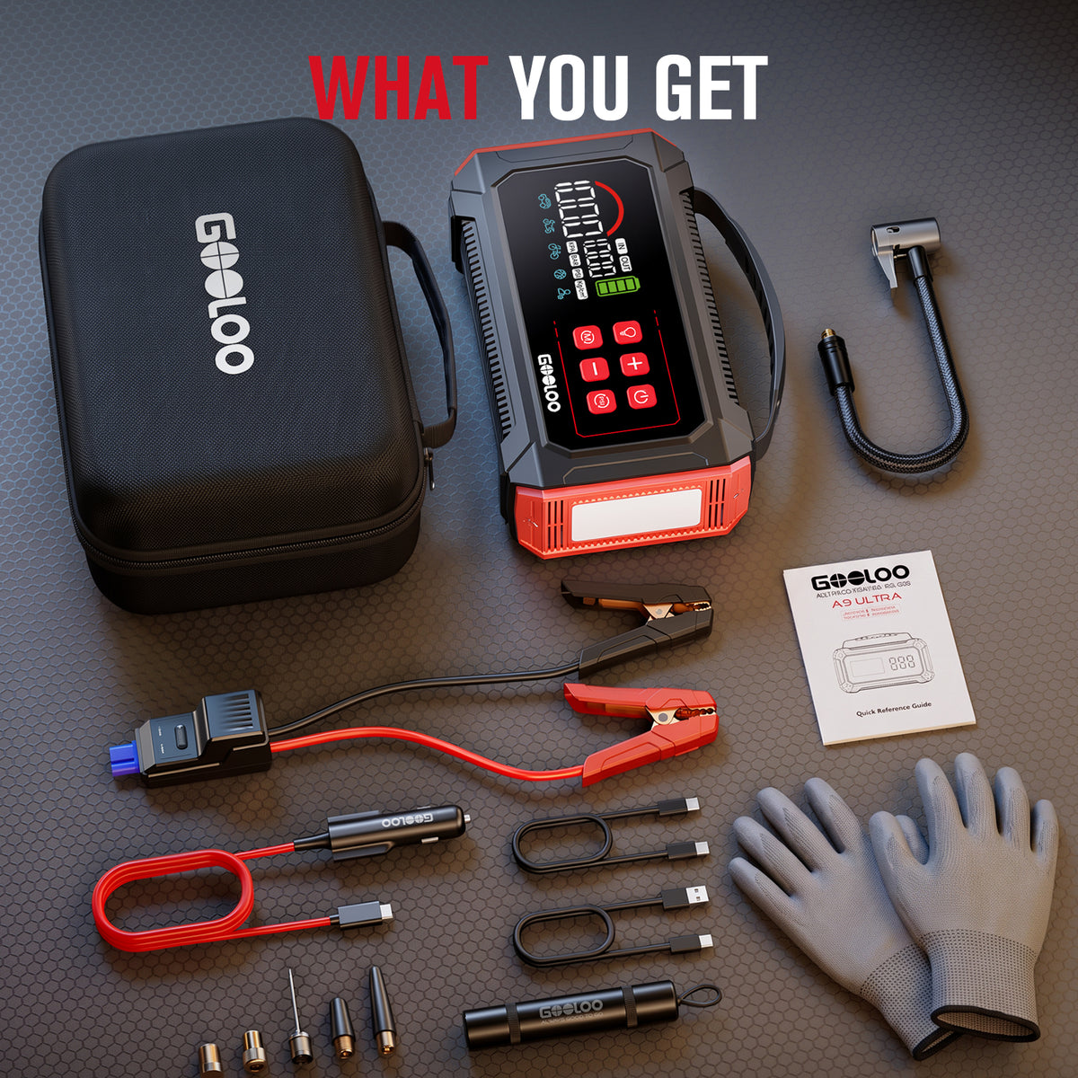 GOOLOO A9 Ultra 6000A Supersafe Jump Starter with Air Compressor