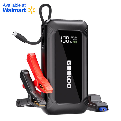 GOOLOO G7X Supersafe Jump Starter, 3000A Car Jump Starter with Built-in USB-C 45W Fast Charging Cable, Available at Walmart