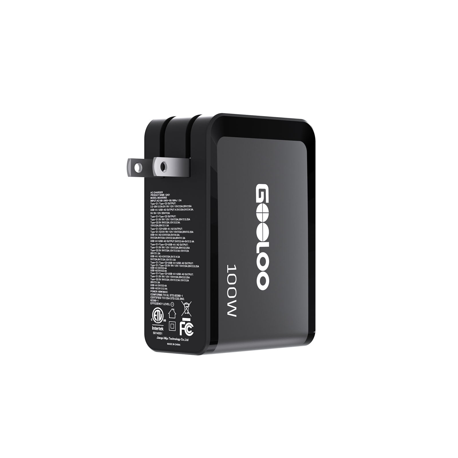 GOOLOO 100W 4-Port Fast Charger back