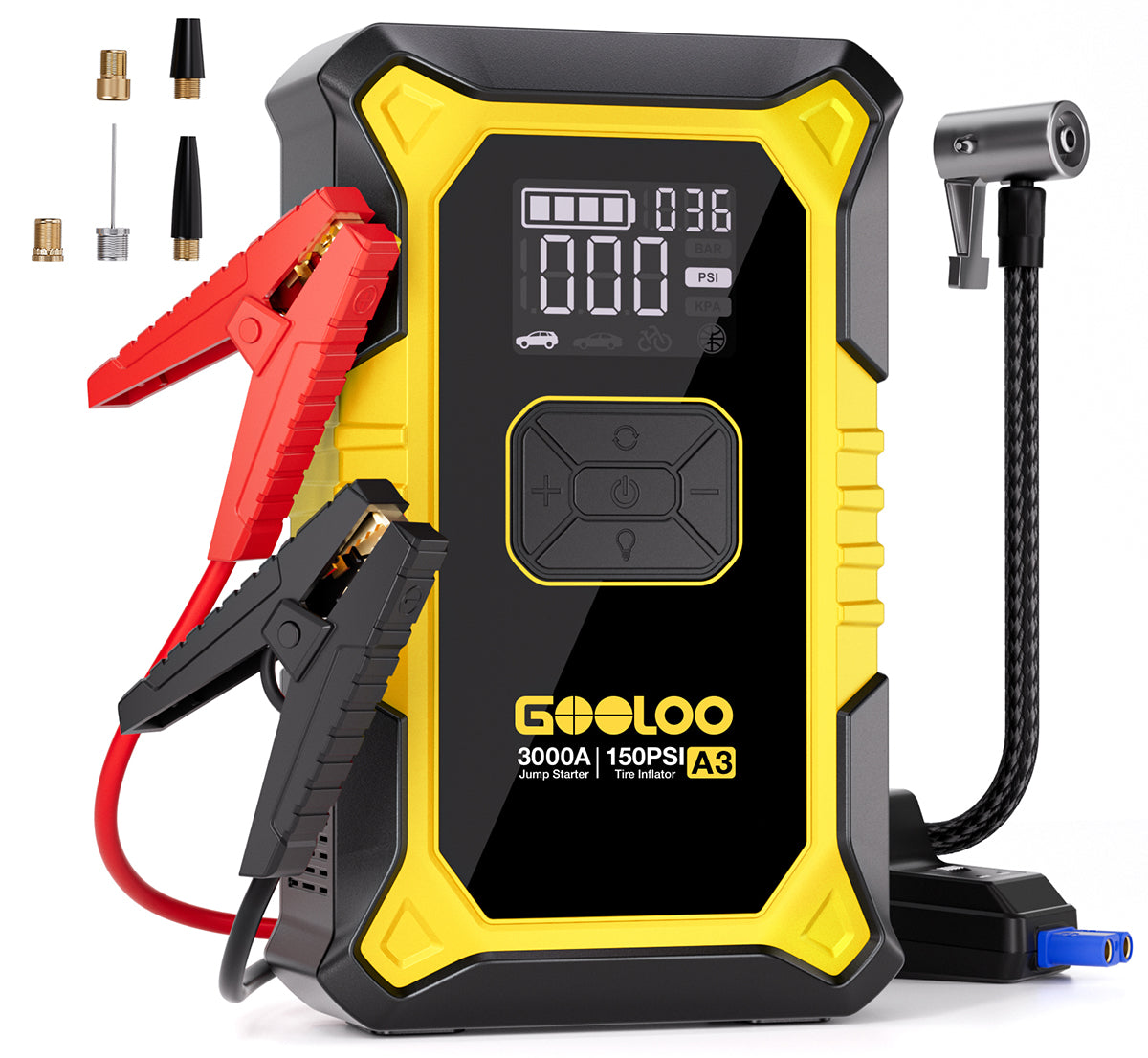 GOOLOO A3 Jump Starter with Air Compressor