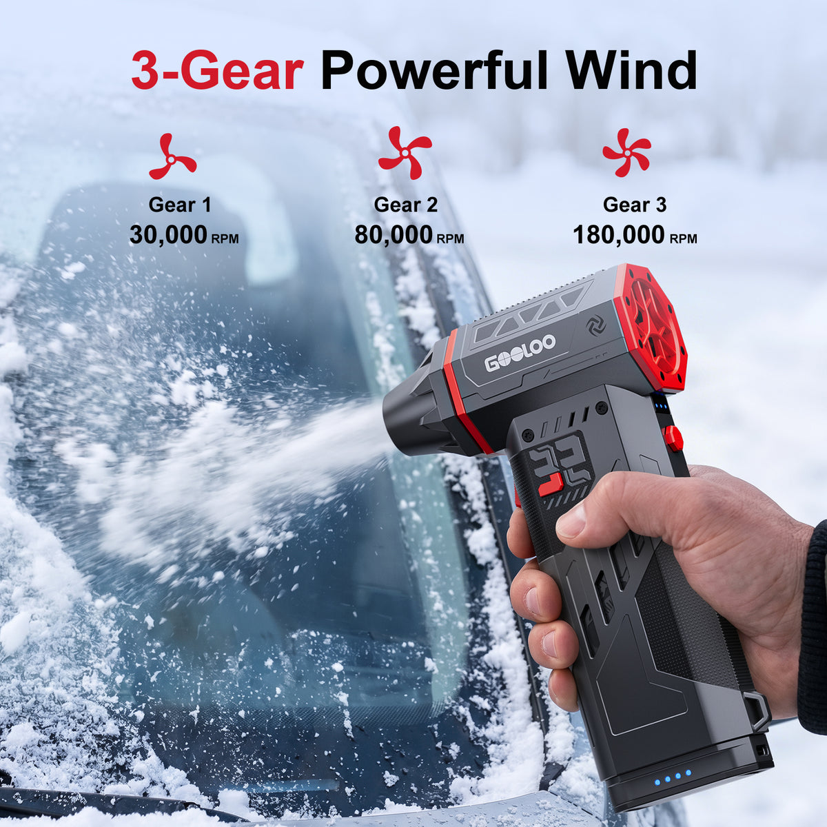 GOOLOO F5 FlexPro 180000RPM Air Duster | 2 Rechargeable Swappable Batteries