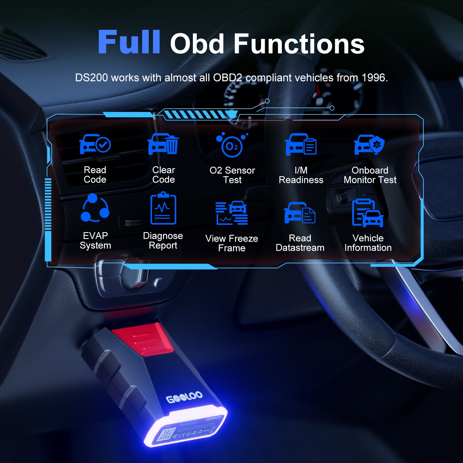 GOOLOO DeepScan DS200 On-Board Diagnostics II Scanner
