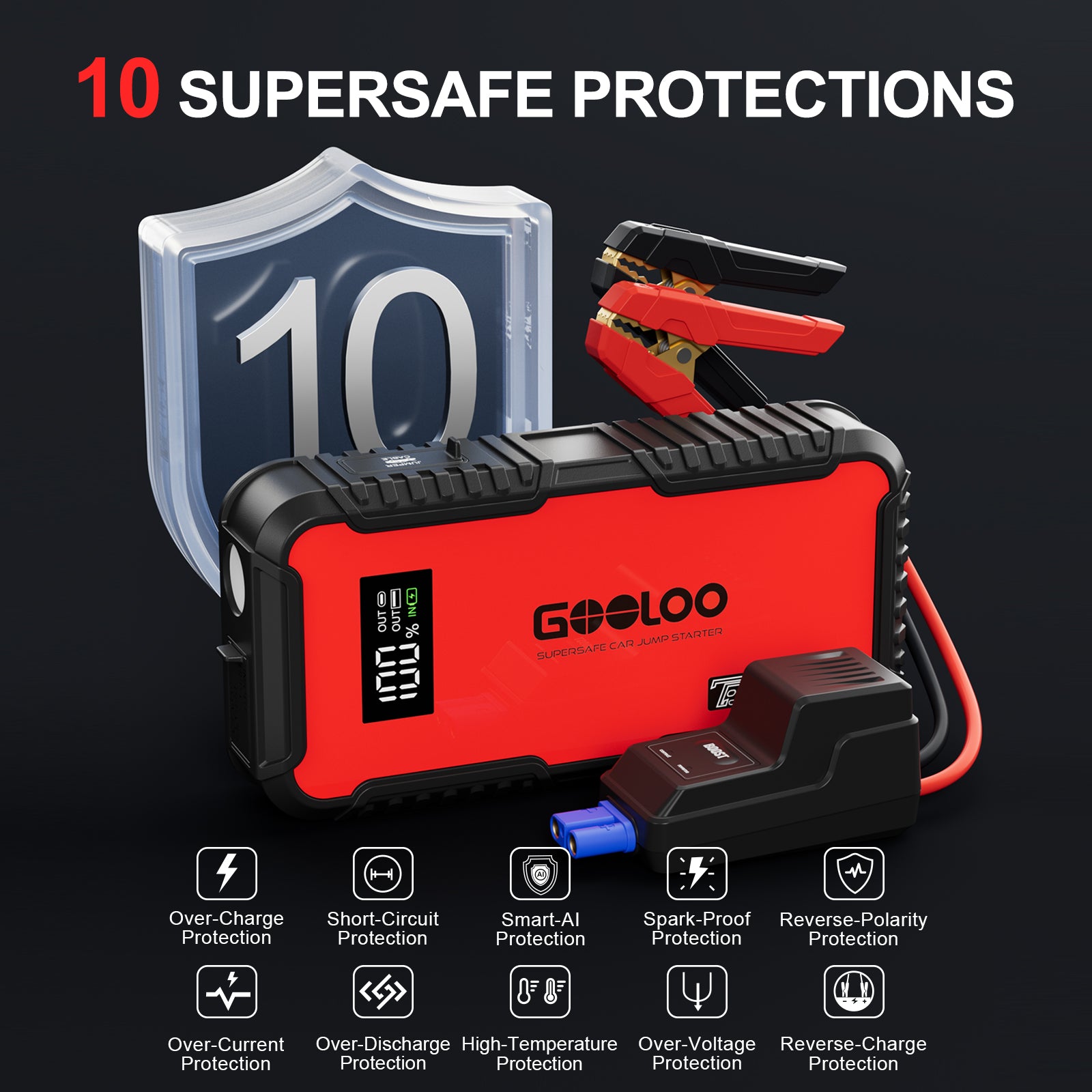 GOOLOO GT3000 Jump Starter 3000A with Eva Bag