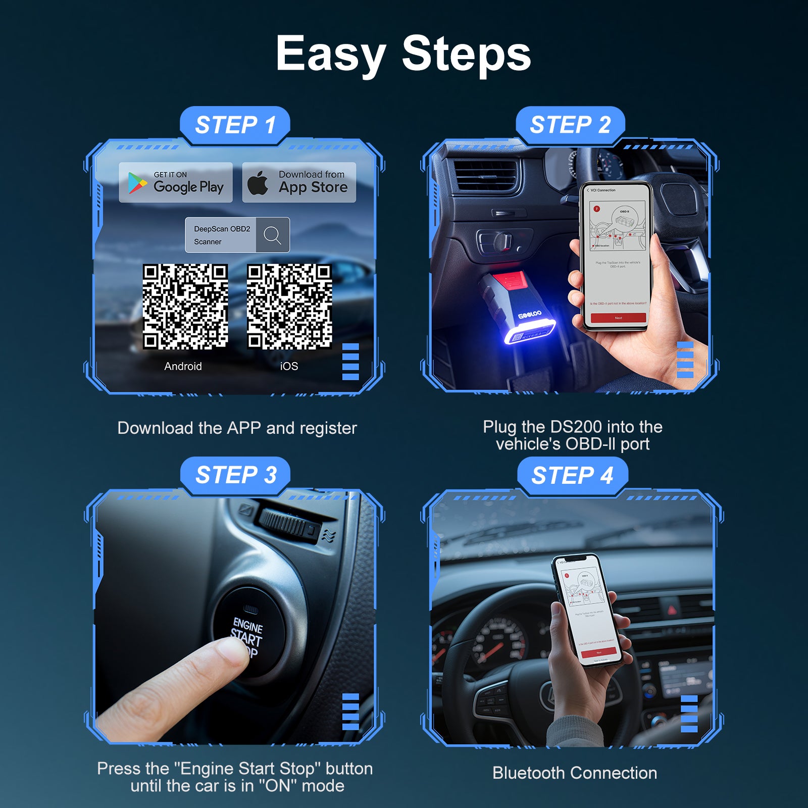 GOOLOO DeepScan DS200 On-Board Diagnostics II Scanner