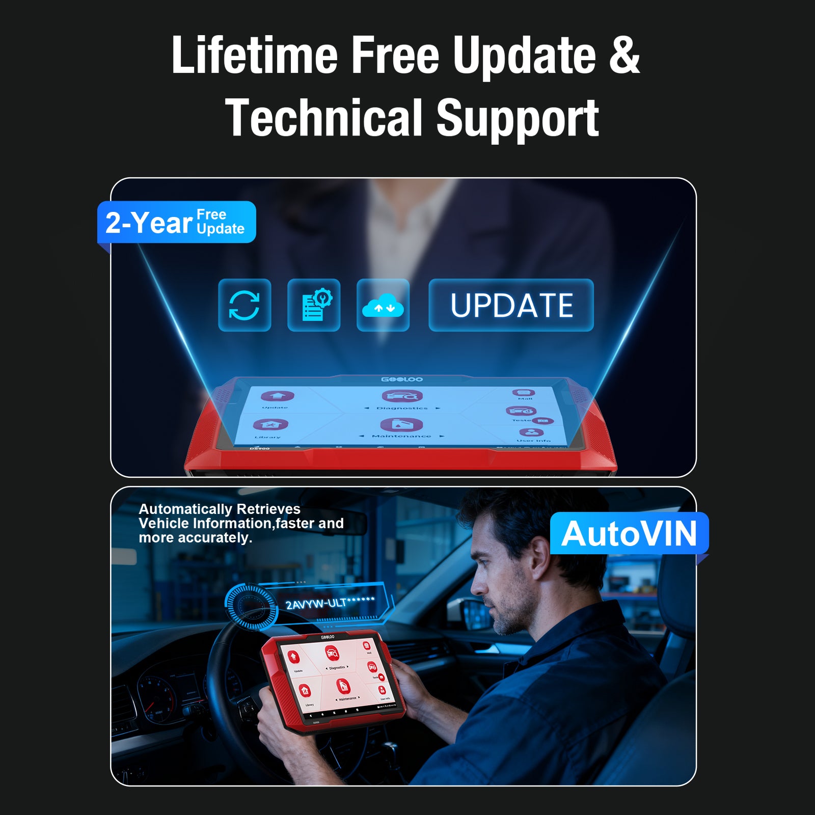 GOOLOO DeepScan DS900 On-Board Diagnostics II Scanner + A3 Jump Starter