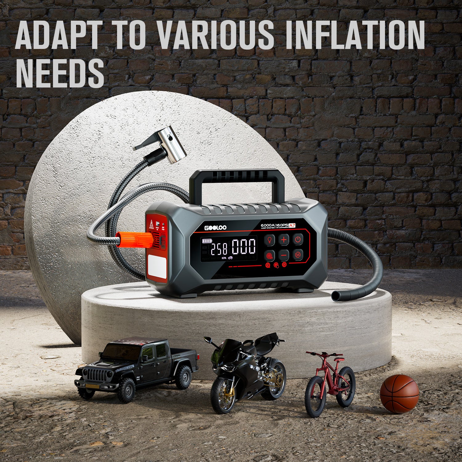 GOOLOO A7 Jump Starter with Air Compressors and Air pump + OBD DS200