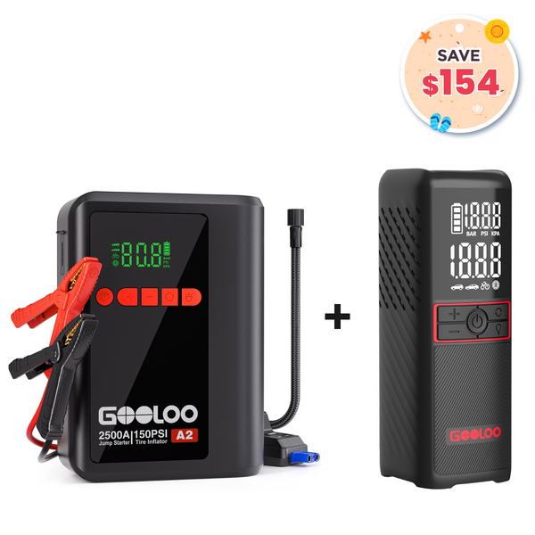 GOOLOO A2 Jump Starter with Air Compressor+GT160 Tire Inflator