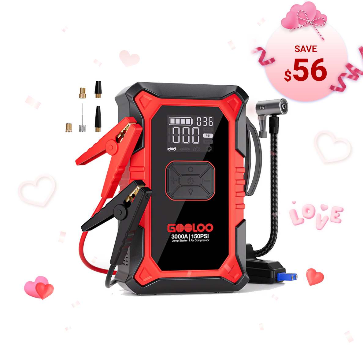 GOOLOO A3 Jump Starter with Air Compressor