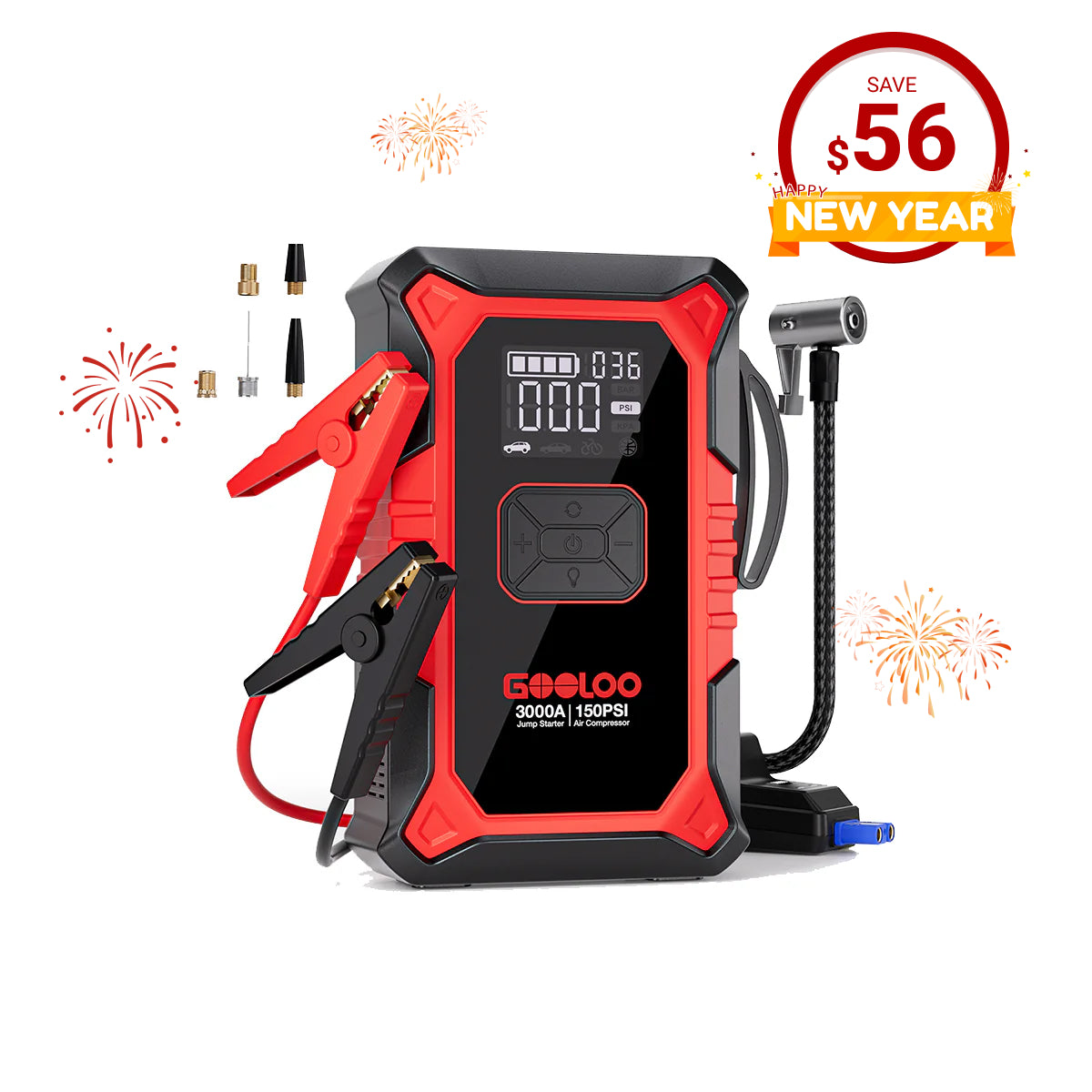 GOOLOO A3 Jump Starter with Air Compressor