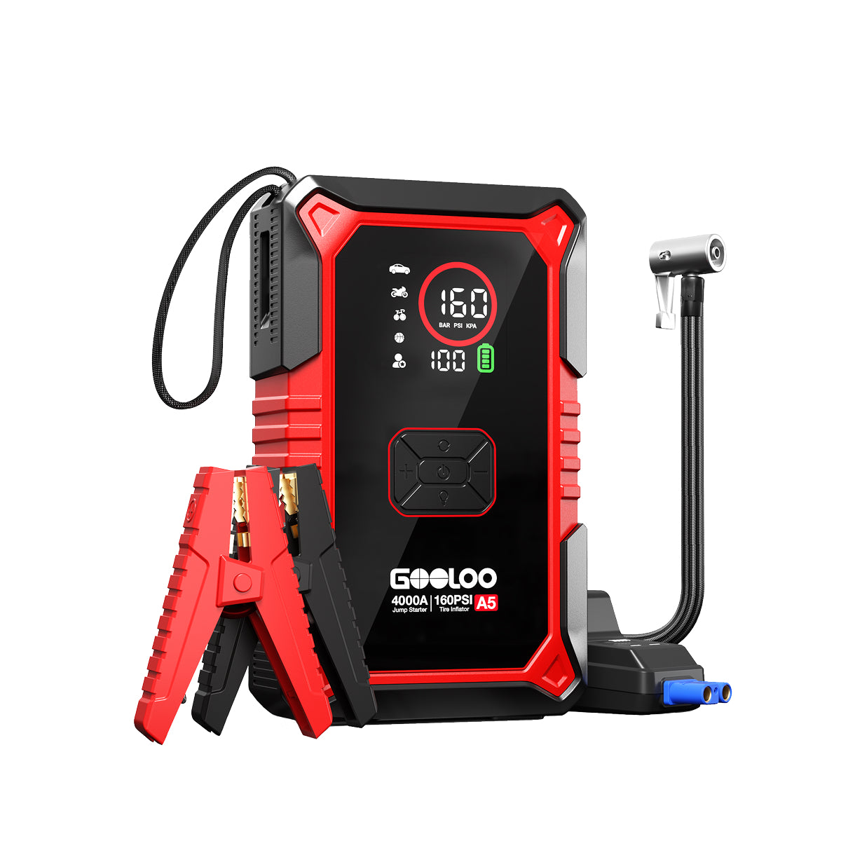 GOOLOO A5 4000A Supersafe Jump Starter with Air Compressor