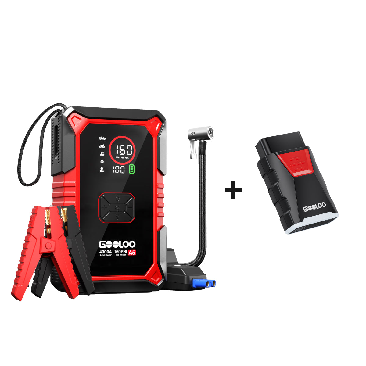 GOOLOO A5 Jump Starter with Air Compressor 4000A