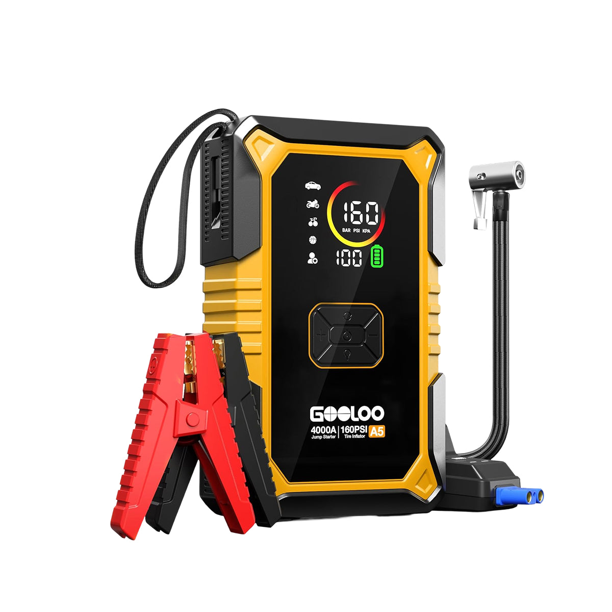 GOOLOO A5 4000A Supersafe Jump Starter with Air Compressor