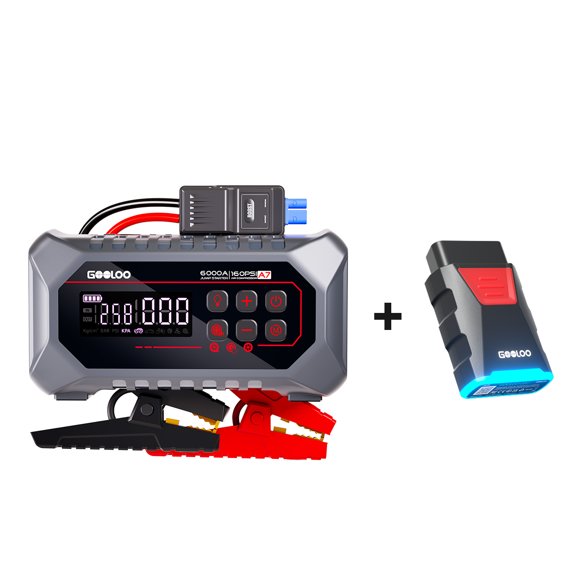 GOOLOO A7 Jump Starter with Air Compressor and Air Pump 6000A