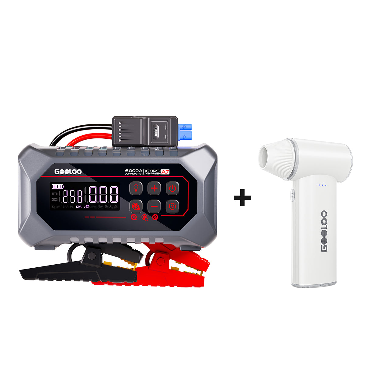 GOOLOO A7 Jump Starter with Air Compressor and Air Pump 6000A