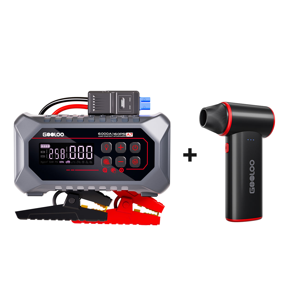 GOOLOO A7 Jump Starter with Air Compressor and Air Pump 6000A