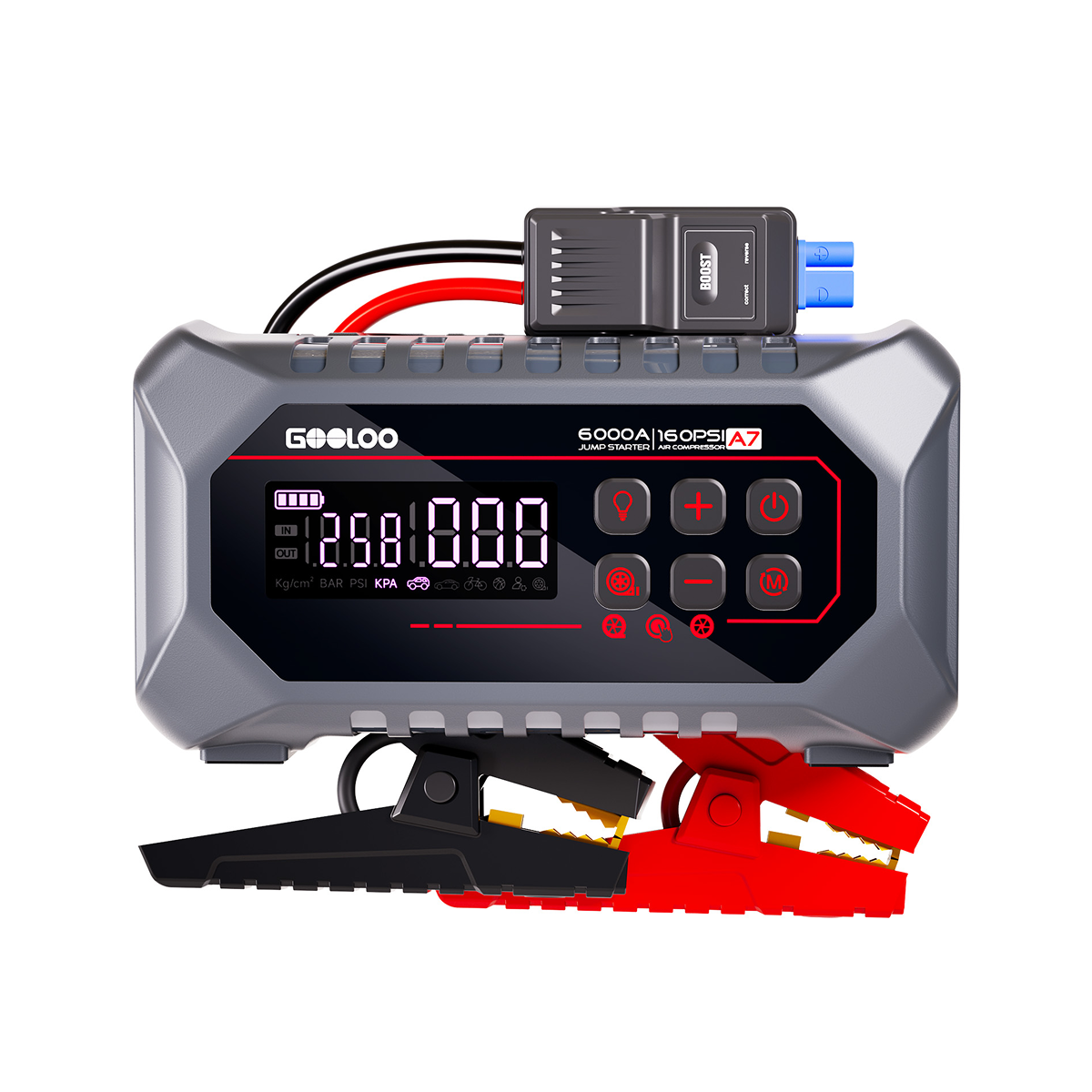 GOOLOO A7 6000A Supersafe Jump Starter with Air Compressor and Air Pum