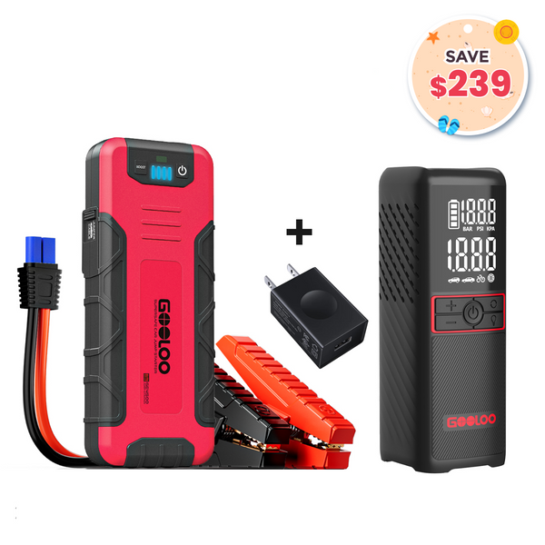 GOOLOO GE4500+GT160 Tire Inflator+15W Wall Charger