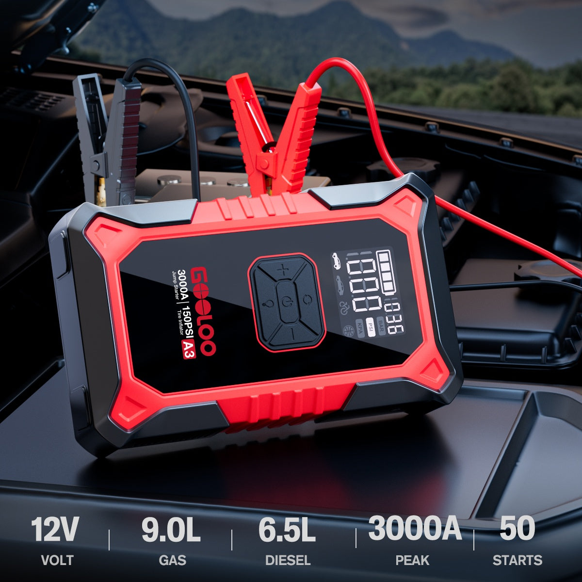 GOOLOO A3 Best Jump Starter with Air Compressor