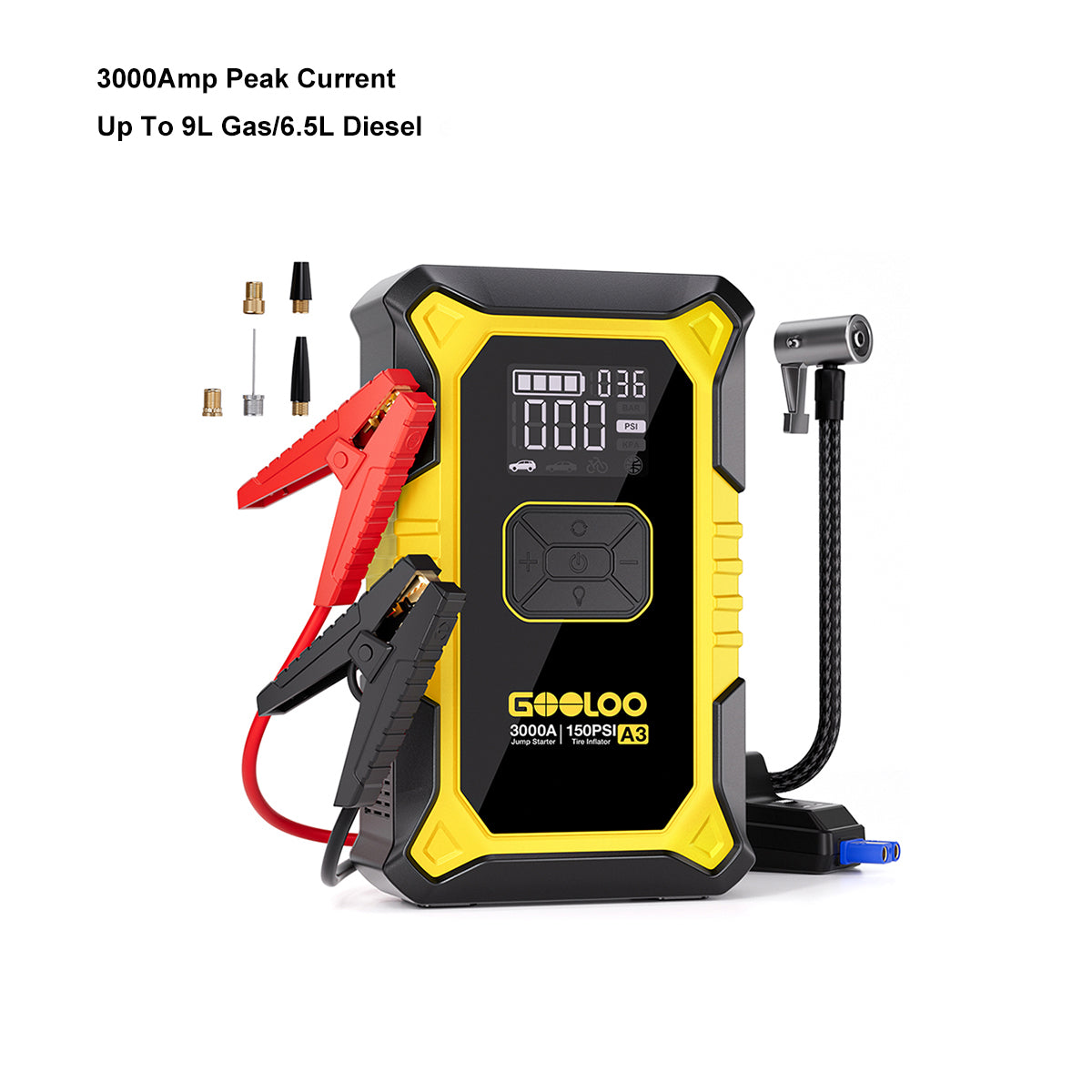 GOOLOO A3 Best Jump Starter with Air Compressor