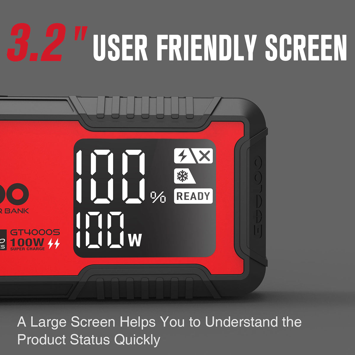 GOOLOO GT4000S Battery Powered Jump Starter with 100W Fast Wall Charger