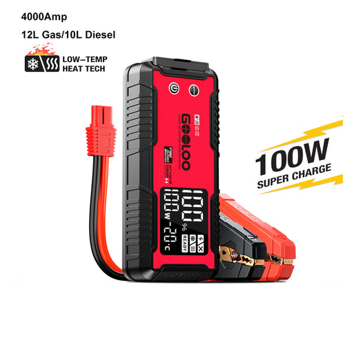GOOLOO GT4000 4000A Supersafe Jump Starter with 100W Bidirectional Fast Charge & Pre-heating Tech