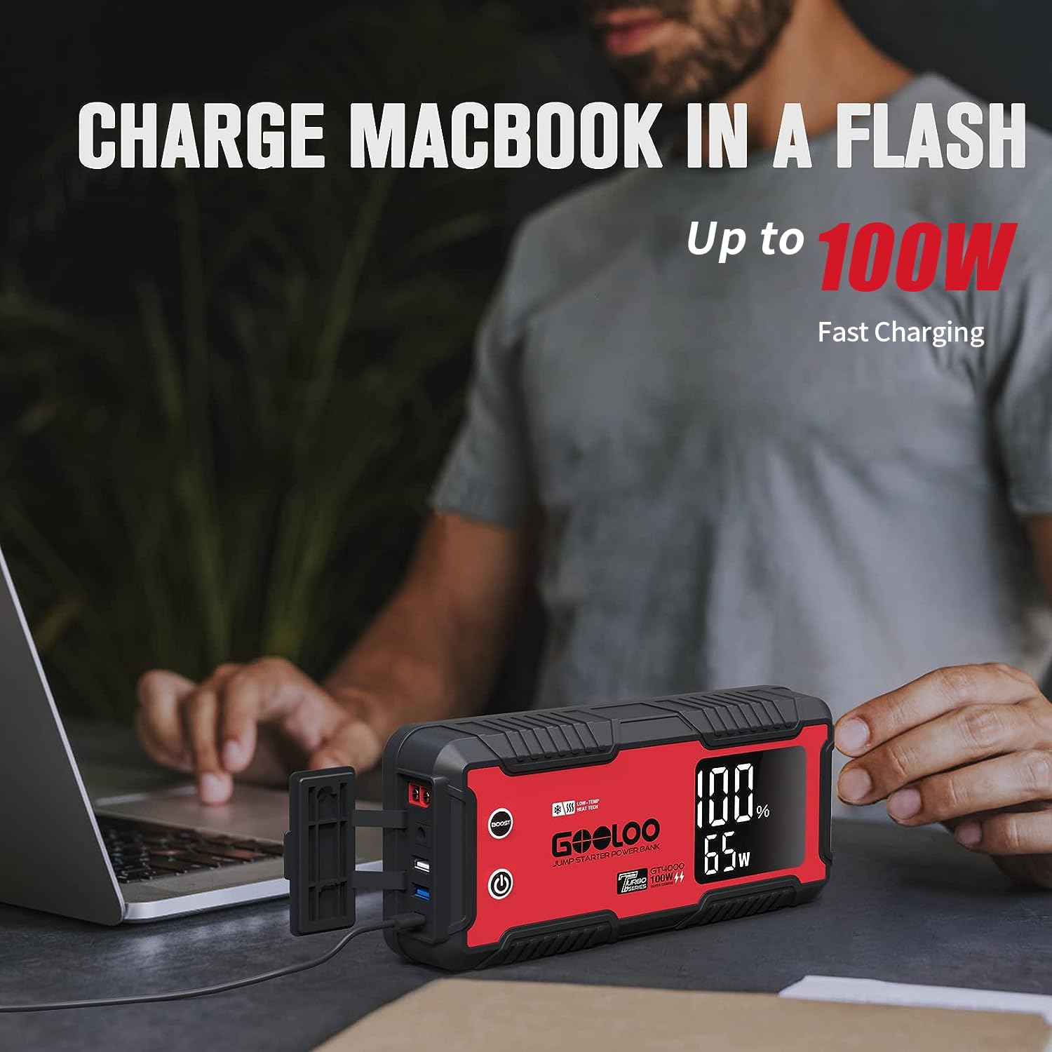 Jump Box Pc GOOLOO GT4000 Best Portable Jump Box 100W Fast Charger EVA Box