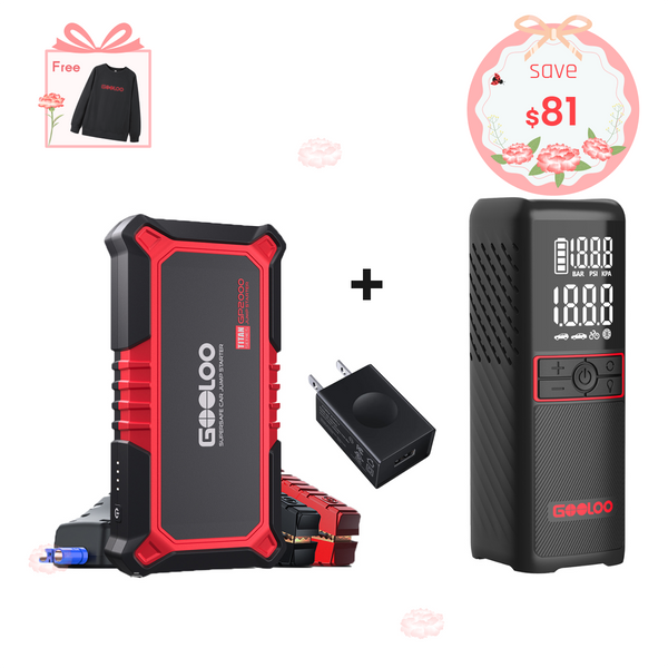 GOOLOO GP2000+GT160 Tire Inflator+15W Wall Charger