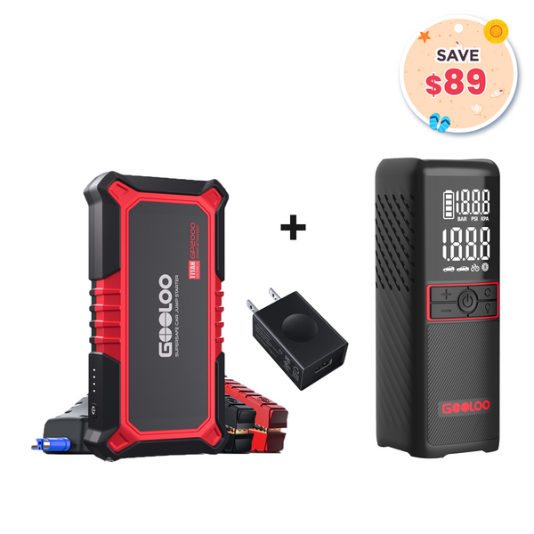 GOOLOO GP2000+GT160 Tire Inflator+15W Wall Charger