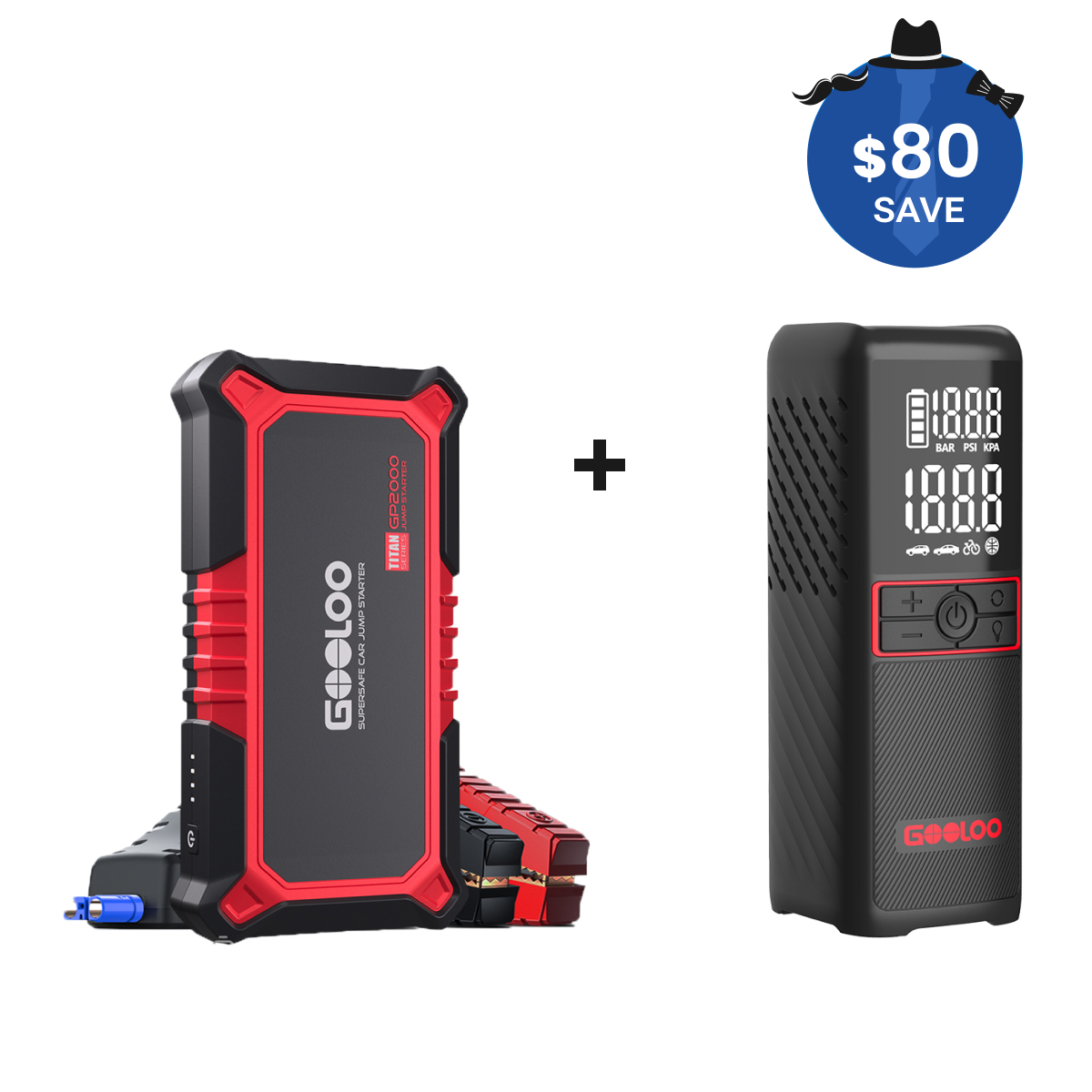 GOOLOO GP2000 Jump Starter with GT160 Tire Inflator