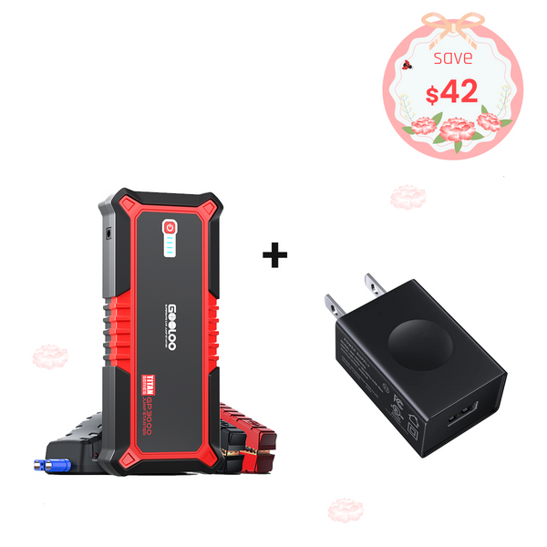 GOOLOO GP3000 Portable Jump Starter with 15W Wall Charger