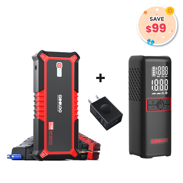 GOOLOO GP3000+GT160 Tire Inflator+15W Wall Charger