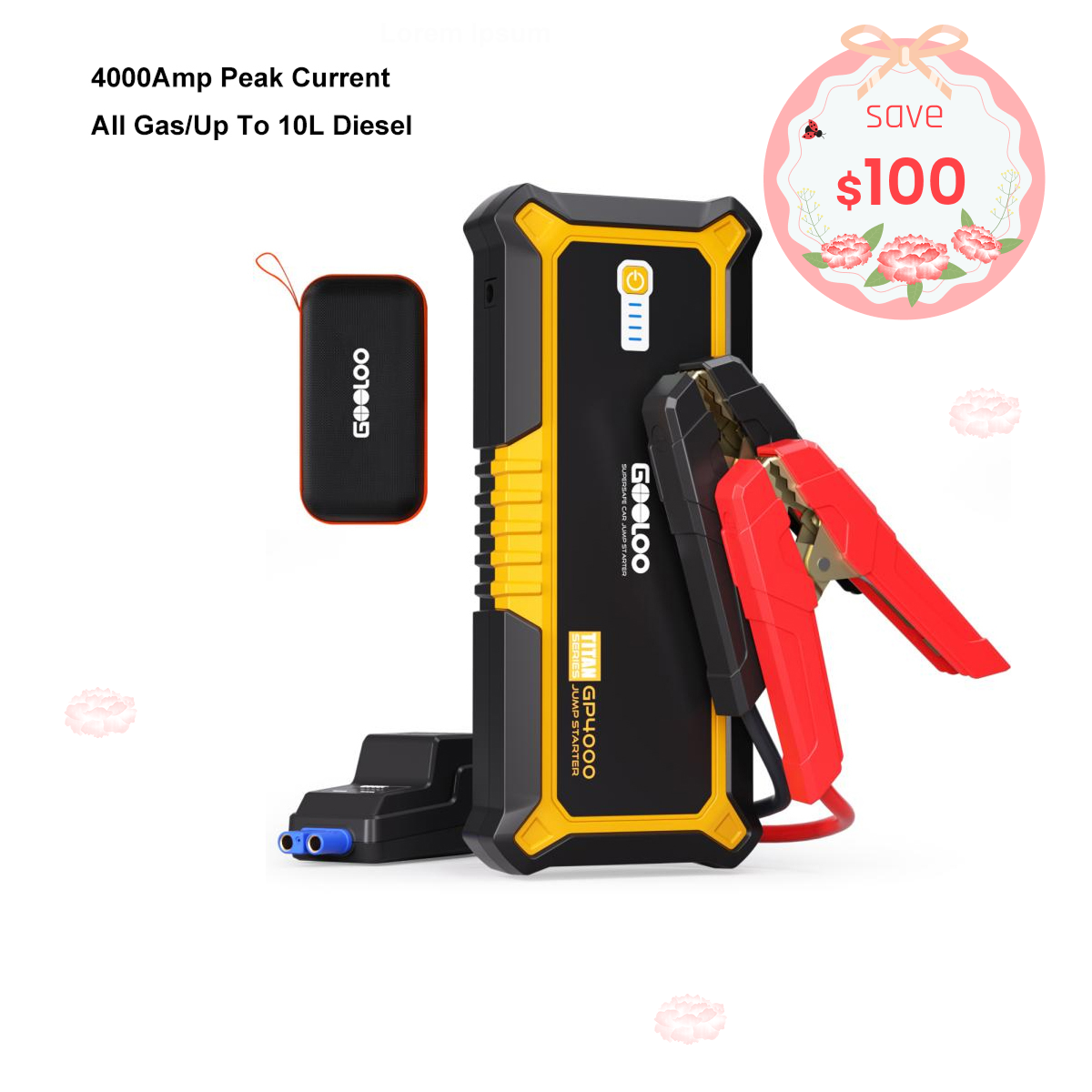 GOOLOO GP4000 Jump Starter 4000Amp