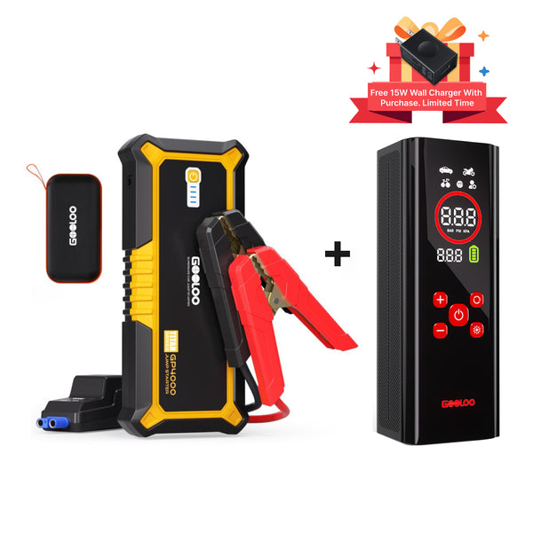 GOOLOO GP4000 Portable Jump Starter with AP150 PRO Tire Inflator