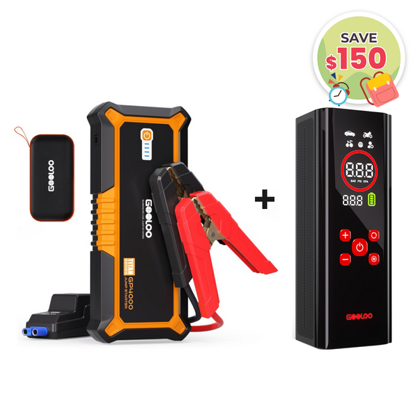 GOOLOO GP4000 Portable Jump Starter with AP150 PRO Tire Inflator