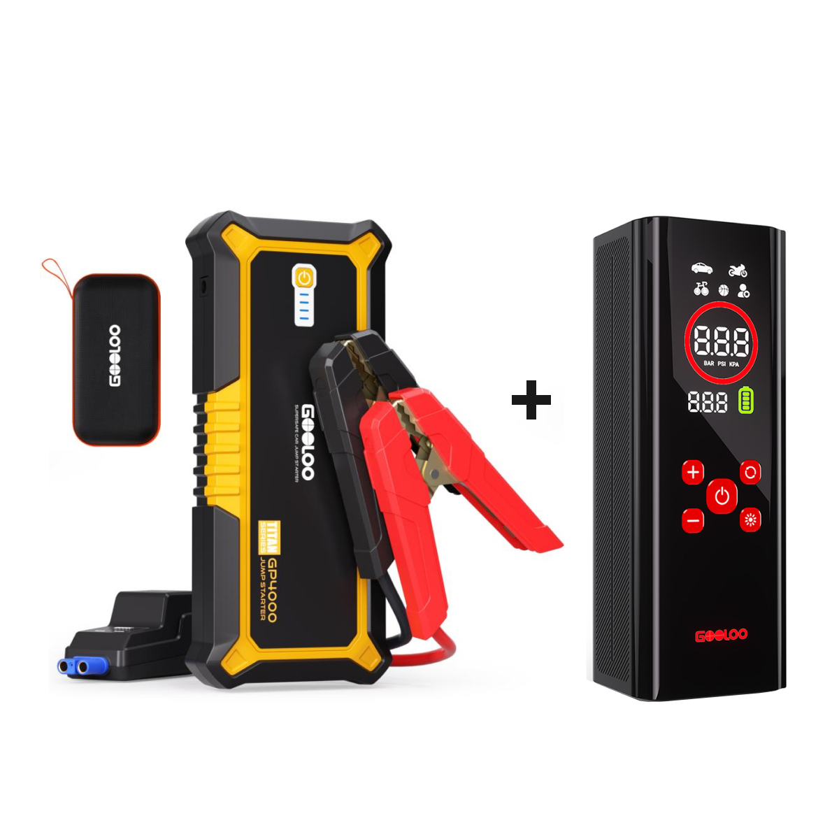 GOOLOO GP4000 Portable Jump Starter with AP150 PRO Tire Inflator