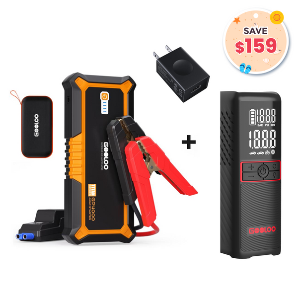 GOOLOO GP4000+GT160 Tire Inflator+15W Wall Charger