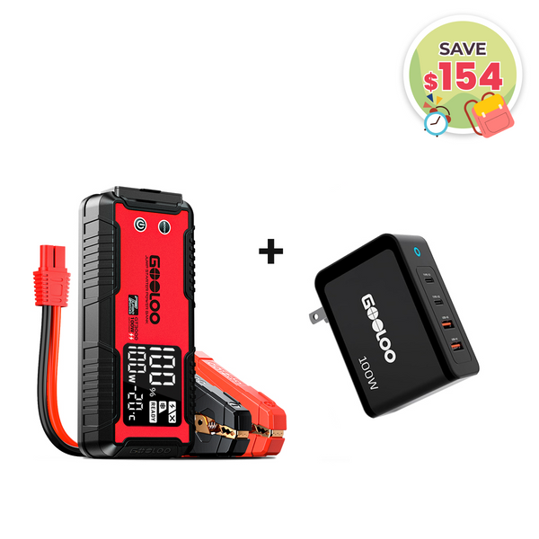 GOOLOO GT3000 Jump Starter with 100W Fast Wall Charger