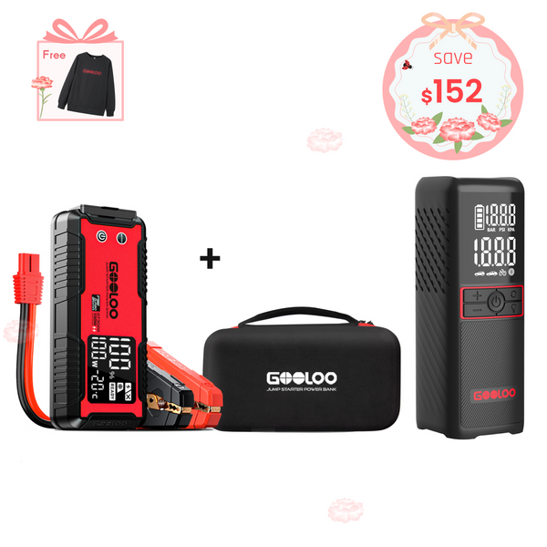 GOOLOO GT3000 Jump Starter+GT160 Tire Inflator+EVA Box