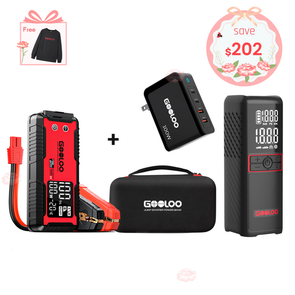 GOOLOO GT3000+GT160 Tire Inflator+100W Charger+EVA Box