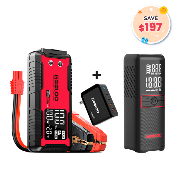 GOOLOO GT3000+GT160 Tire Inflator+100W Charger